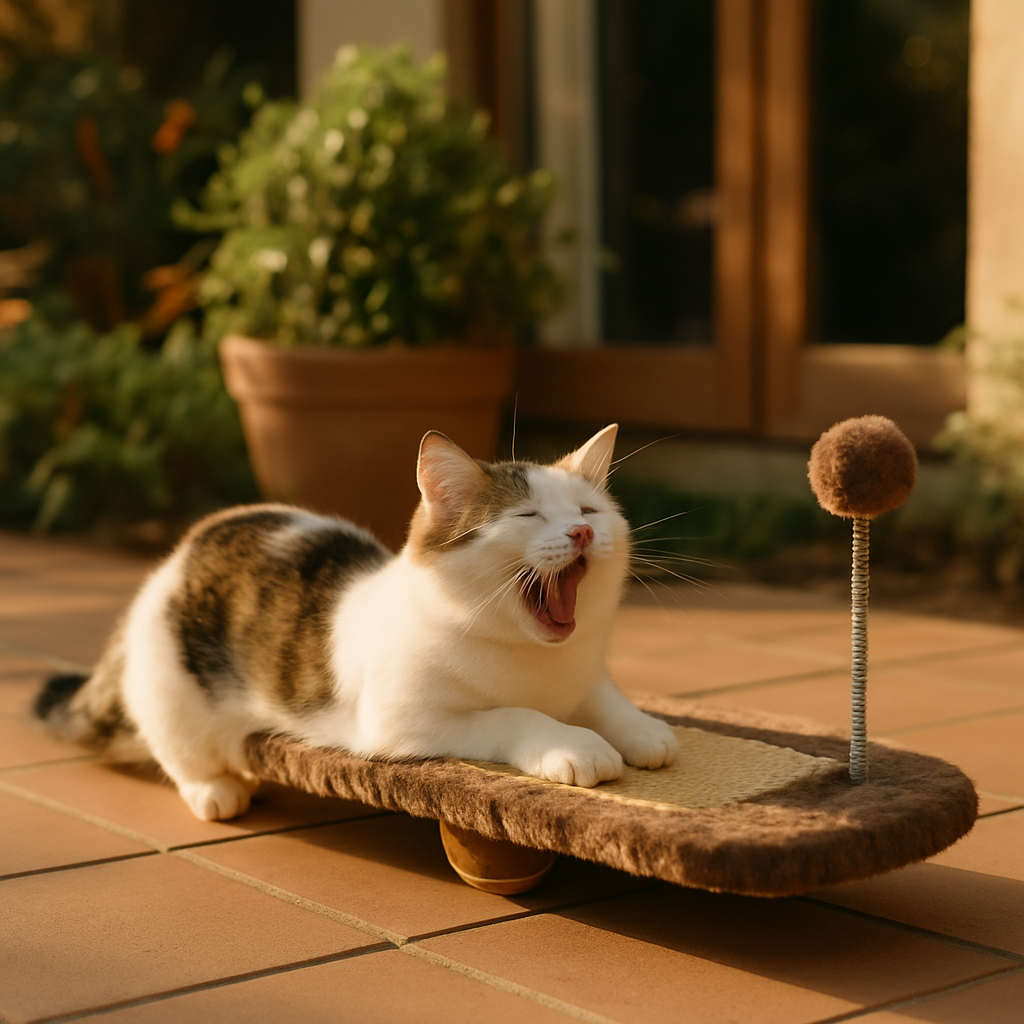 Cat kitten, seesaw toy - lifestyle